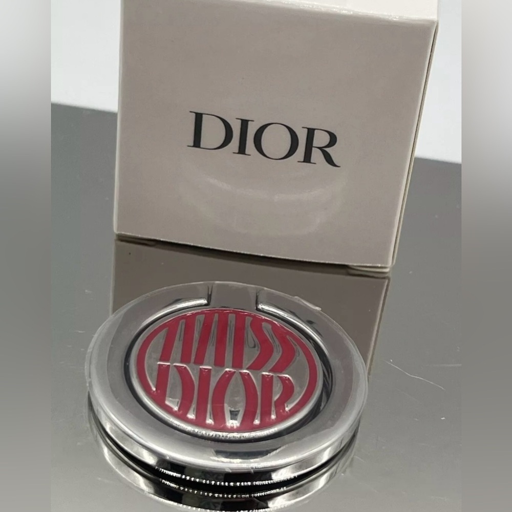 NIB Christian Dior Novelty Smartphone ring silver/pink logo 2024